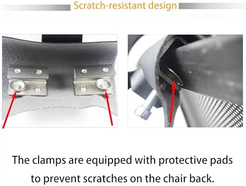 Universal Office Chair Headrest Attachment, Adjustable Mesh Headrest, No Drill Needed, Fits Most Mesh Chairs 0.86"-1.77" Back Thickness (606# No-Drill H-Bracket)