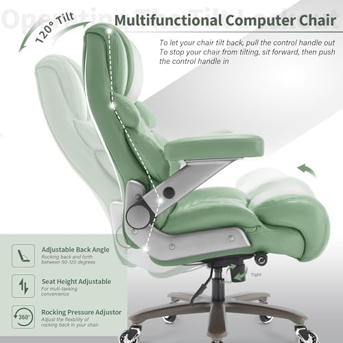 VUZI 700lbs Big and Tall Office Chair, Large Executive Leather Desk Chair