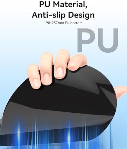eulps Mouse Pad with Gel Wrist Rest, Ergonomic Comfortable Computer Wrist Support for Laptop, Pain Relief Mousepad with Non-Slip PU Base for Office & Home (Dark Blue)