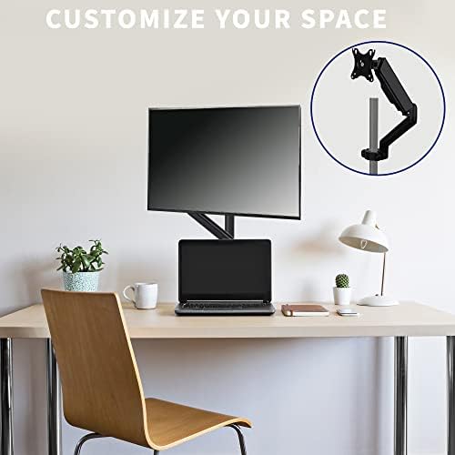 VIVO Black Pole Mounted Monitor Arm, 17-32 in Screens, MOUNT-POLE05O