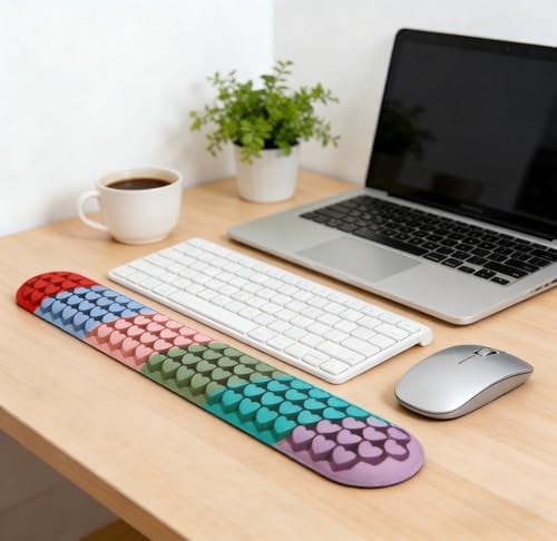 Heart-Shaped Computer Wrist Pad, 4-Piece Set