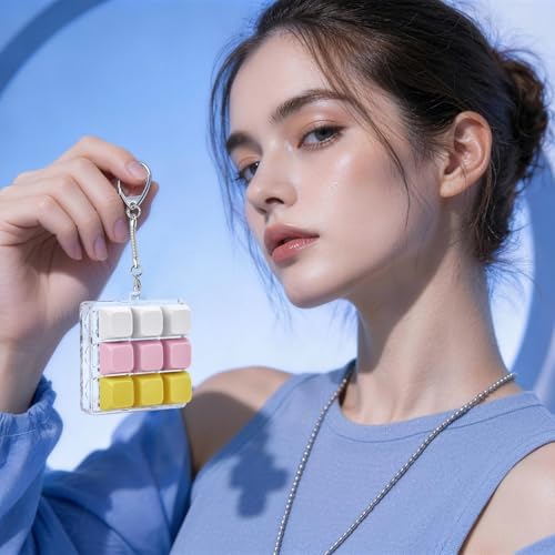 Keyboard Fidget Toy, Creamy Fidget Clicker Keyboard Fidget Keychain, Button Fidget Gifts for Adults, Boost Focus & Ease Anxiety Anywhere — Perfect Stress-Relief Gift (3×3 Grid Layout K)