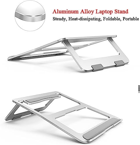 Laptop Stand Travel, Aluminum Portable Foldable Support Stand for 12-17" Laptops and Tablets (Silver)