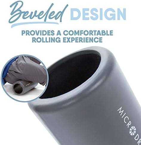 MICRODRY Deluxe Fitness Foam Back Roller for Muscle Relief, Roller for Yoga, Stretching, Deep Tissue Firm Massage & Trigger Point Release, Exercise Workout at Home or Gym, 13x5.3, Light Grey