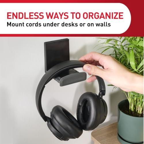 Command Cord Organizer Channel, Black, 1 Channel, 8 Large Strips
