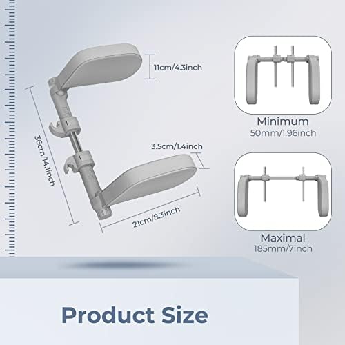 Car Headrest Pillow, Road Pal Headrest, Adjustable Car Seat Head Neck Support, U Shaped Car Sleeping Pillow for Kids & Adults (Grey)