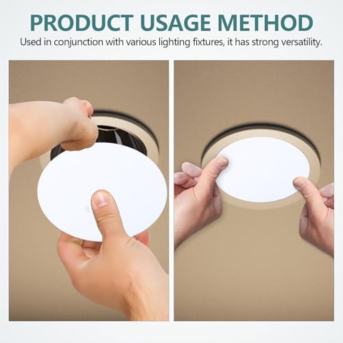 Lamp Shade Diffuser Cover 5.86" Round Lampshade Diffuser Ceiling Light Anti-Dazzling Lampshade Replacement for Barrel Lamp Shade (4PCS)