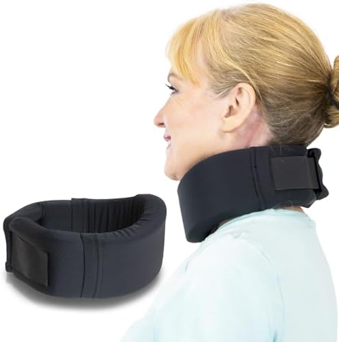 Vive Neck Brace Cervical Collar - Soft Foam for Neck Pain, Sleeping, Support for Women & Men - Universal Size Orthopedic Collar for Stiff & Pinched Nerve - Adjustable Wrap, Chin Contour (3.0")