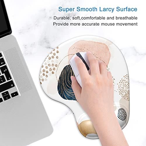 ITNRSIIET Mouse Pad, Mouse Pad Wrist Support Mousepad with Wrist Rest, Mouse Pads for Wireless Mouse Ergonomic Cute Desk Decor Desk Accessories for Women, Non-Slip PU Base, Aesthetic Boho