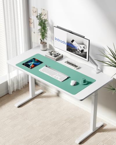 YSAGi Leather Desk Protector, Office Mat, Large Mouse Mat, Non-Slip PU Leather Blotter, Laptop Desk Mat, Waterproof Writing Pad for Office and Home(Green-Blue, 42" x 17.2")