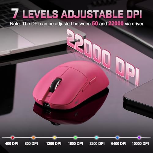 YUNZII M1 PAW3311 Sensor Wireless Gaming Mouse (Pink)