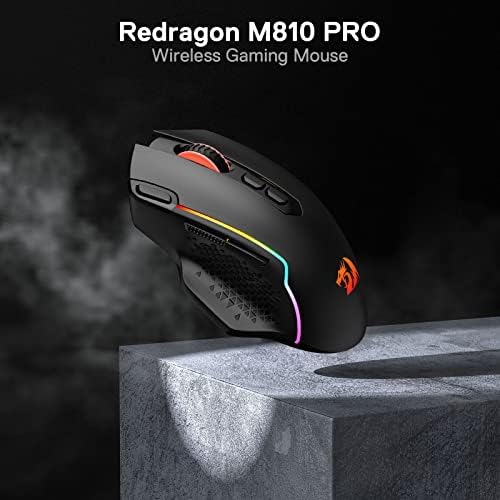 Redragon M810 PRO Wireless RGB Gaming Mouse 10000 DPI Remapping Keys