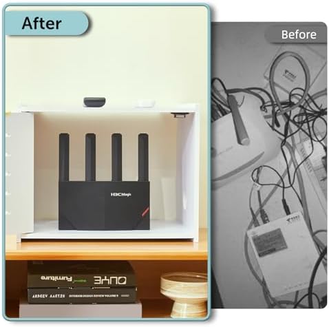 WiFi Router Storage Cabinet, WiFi Box Hider with Cable Management