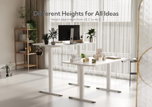 Claiks Electric Height Adjustable Standing Desk, 40x24 Inch, White