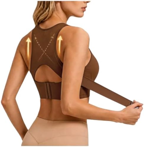 Posture Corrector Bra for Women Cross Back Front Closure Full Coverage Bras