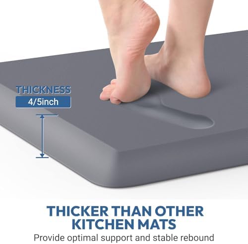 4/5 Inch Thick Kitchen Mat - Cushioned Anti Fatigue Mat for Kitchen Floor