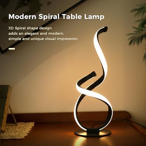 Modern Cool LED Table Lamp, Spiral Touch Control Desk Light