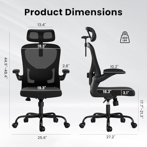 Ergonomic Office Chair, High Back Mesh Desk Chair with Headrest