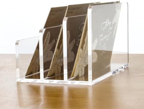 Clear Acrylic 3 Compartment Mail & Letter Organizer for Desk