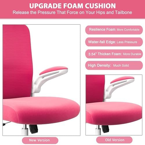 Mimoglad Office Chair, High Back Ergonomic Desk Chair with Adjustable Lumbar Support and Headrest, Swivel Task Chair with flip-up Armrests for Guitar Playing, 5 Years Warranty