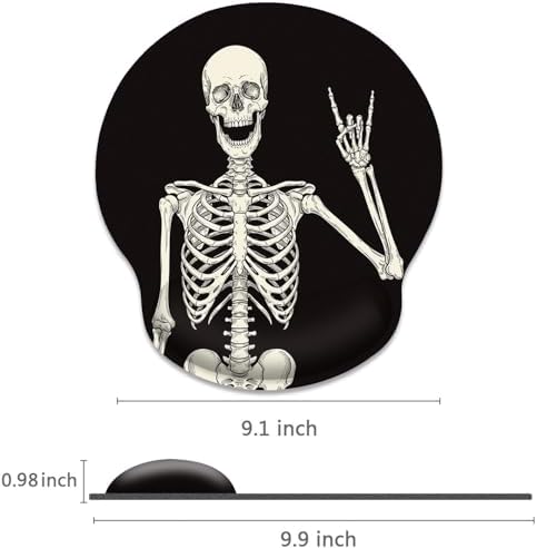 Britimes Ergonomic Mouse Pad with Wrist Support, Skull Skeleton