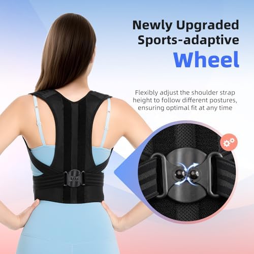 babaka Posture Corrector for Women and Men, Adjustable Full Back Support, Upper and Lower Back Pain Relief, Back Brace, Shoulder Straightener, Scoliosis, Hunchback, Thoracic, Spine Corrector (Large, Waist: 30''-39'')