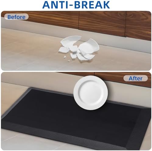 Tyrot Extra Thick Anti Fatigue Mat for Kitchen Floor, 20x32+20x48, Black