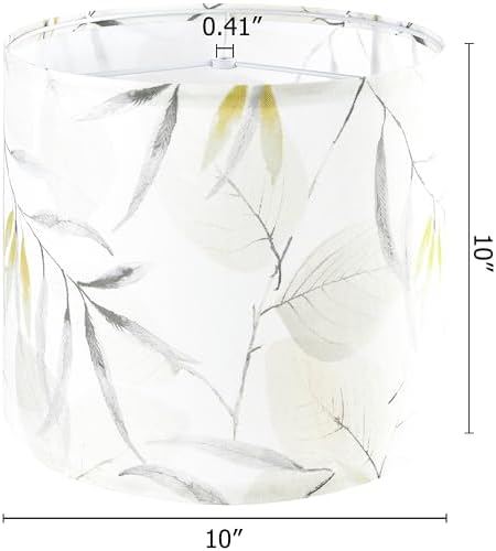 GO&SO Lamp Shades Set of 2,10" D x 10" H,Leaf Floral,Small Drum Lamp Shade