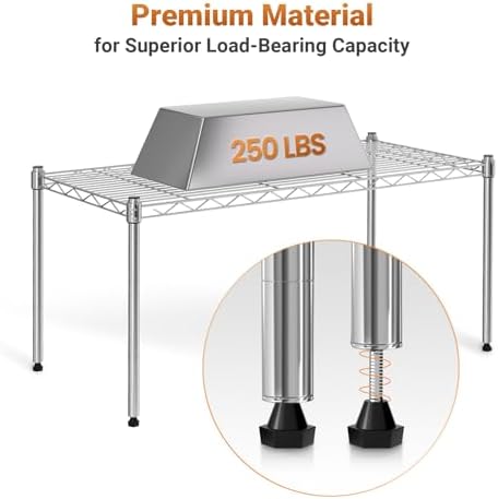 Simple Deluxe 1-Tier Shelving Units, 29.92" W x 13.78" D x 14.96" H Steel Wire Rack Storage Shelving Organizer, Chrome
