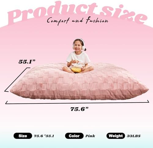 Hobestluk Adult Bean Bag Chair 3 in 1 Convertible Large Bean Bag Sofa