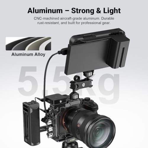 Dual Ball Heads Magic Arm Camera Monitor Mount 1/4"-20