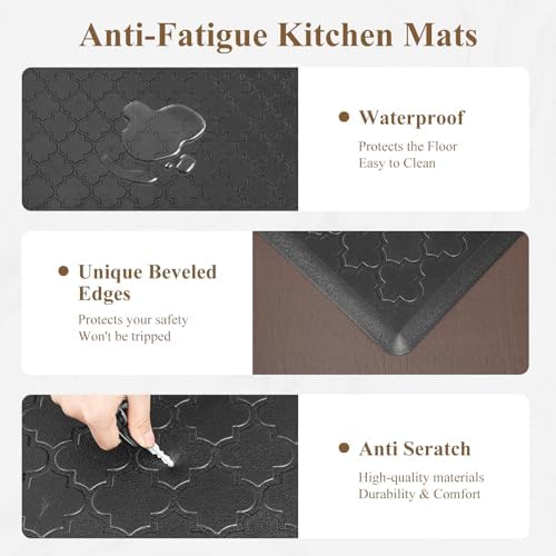 HEBE Anti Fatigue Kitchen Mats for Floor 17.3"x28", Cushioned Standing Mat