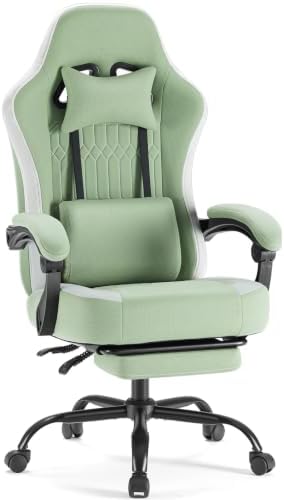 DUMOS Ergonomic Gaming Chair with Footrest, Video Game Chairs