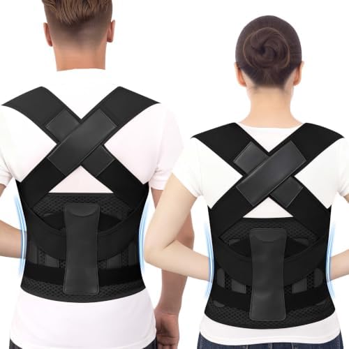 Posture Corrector for Women and Men Shoulder Back Brace (Black, X-Large)