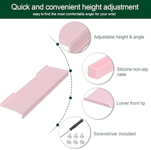 Computer Keyboard Stand for Desktop - 6-Level Height Adjustable Acrylic Keyboard Riser Non-Slip Ergonomic Key Board Tray Holder for Home School Office Desk Accessories, Lightpink