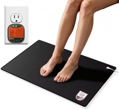 Grounding Mat for Bed and Desk, 24 × 16 in, 15 Ft Cord