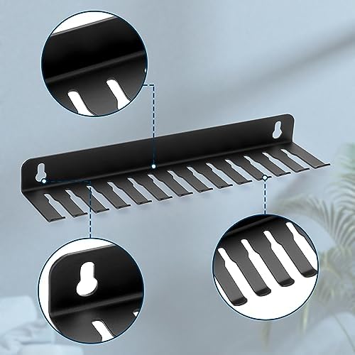 Sumnacon Wall Mounted Cable Hanger and Organizer, 13 Cable Slot Cable Hanger,Iron Cable Rack-Slots Width from 6 to 9mm for Cord Management,Black