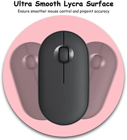 Dapesuom Small Mouse Pad, 6 x 6 Inch Thick Rubber Premium-Textured Non-Slip Portable & Washable Round Mini Mouse Mat for Women Wireless Laptops Keyboard Tray Gaming Work Computer Office Travel, Pink