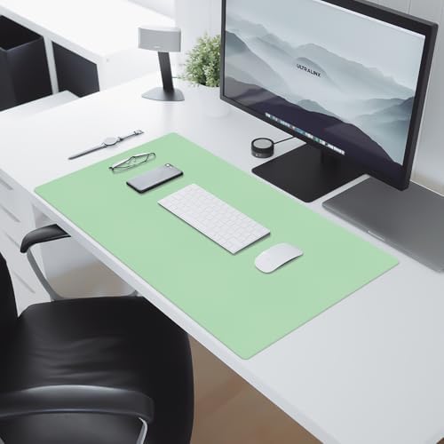 Leather Desk Pad Mat, Green Desk Mat, 35.4" x 16.9"