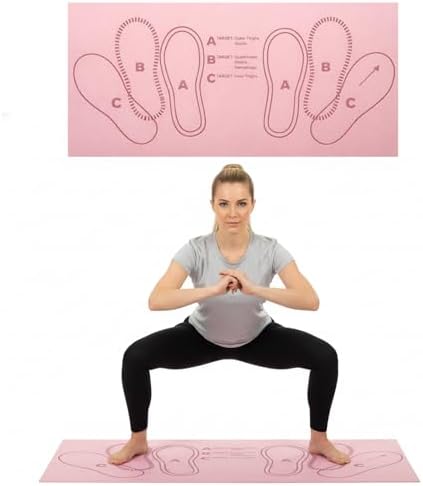 27.5 * 17.8inch Squat Mat with Foot Position, Guided Training Pad for Proper Form, Home Gym Equipment for Leg Workouts, Compact Exercise Mat for Squats and Core Training