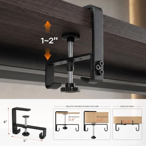 No Drill Under Desk Cable Management Tray, 36 Inch, Black