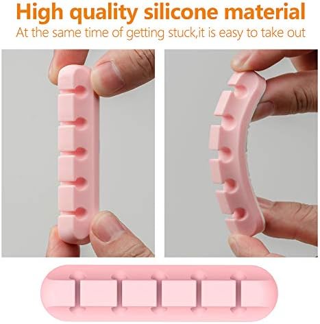 TviewSmart Cord Organizer for Desk, 5 Pack Cord Holders, Cable Clips, Pink