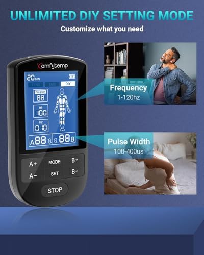 Comfytemp 3-in-1 TENS Unit Muscle Stimulator for Pain Relief, Rechargeable