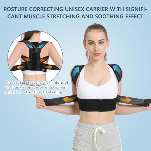 Back Brace Posture Corrector, Adjustable Posture Back Brace, Men/Women back posture corrector, Upper and Lower Back Pain Relief - Scoliosis, Hunchback, Spine Corrector (L)