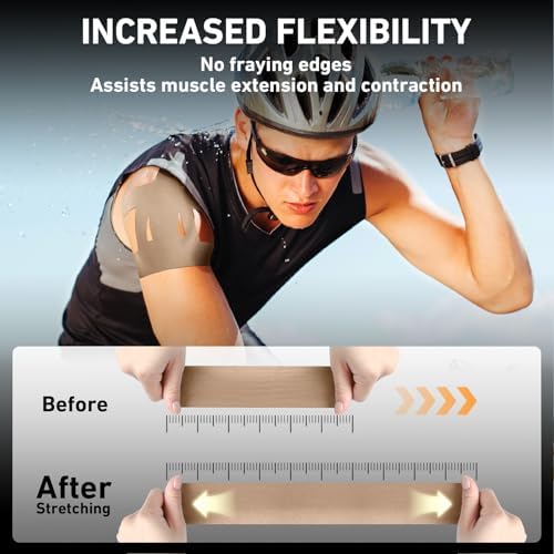 KTQUICK Precut Kinesiology Tape for Shoulder, 12 PCS, 20% Stronger Adhesive
