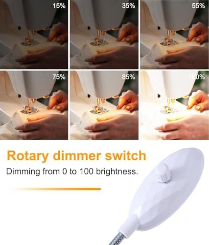 Dimmable Sewing Machine Light, 6.56ft Cord, Magnetic Base 30-LED Work Lamp