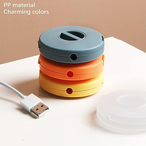 SITAKE 4PCS Cable Management, Retractable Portable Cord Organizer, 4 Colors Flexible Cable Organizer for Home Office Classroom (Round)