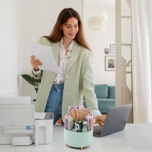 SKYDUE 360 Degree Rotating Pencil Pen Holder, Sage Green