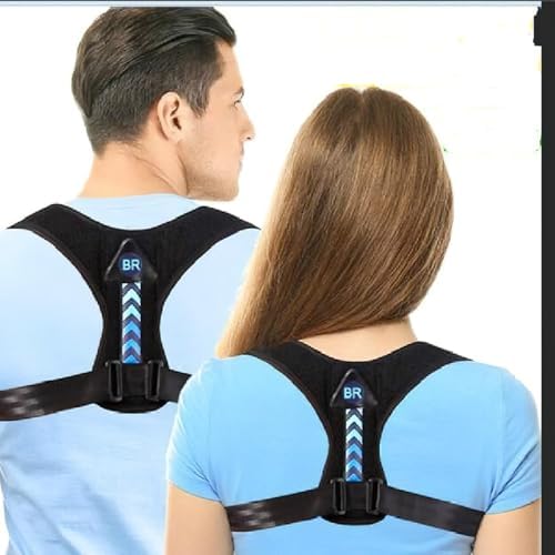 Posture Corrector Support Brace, Black Adjustable Back Straightener, Discreet Breathable Design for Spine Alignment, Upper Body Support Belt (XL)