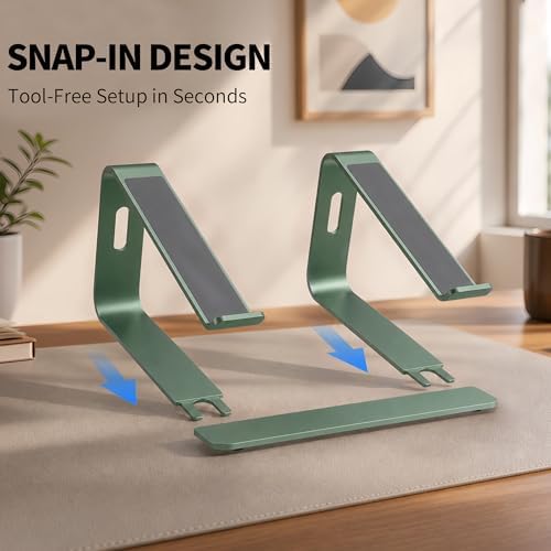 Orionstar Ergonomic Laptop Stand, Aluminum Riser, 10-15.6",Green